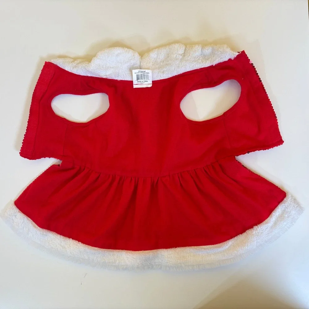 Pet Holiday Mrs Clause Sequin Dress Dog Cat Size Large Red Sparkle‎ Christmas